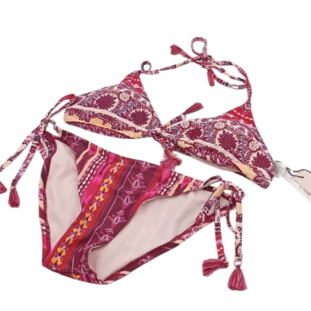 Nanette - Lepore Azalea Paisley Print String‎ Bikini Set Pink 4